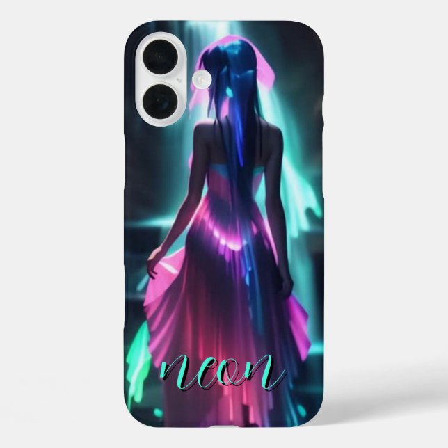 Neon Girl Monogrammed Case- Mate iPhone Case-Mate iPhone Case (Back)
