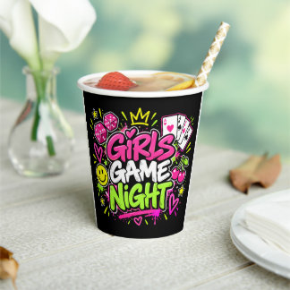 Neon Girls Game Night Party Cups
