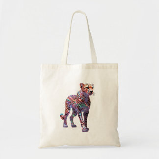 Neon Glass Cheetah Art – Colourful Energy Speed An Tote Bag