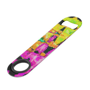 Neon Glitch Abstract Art Poster Print