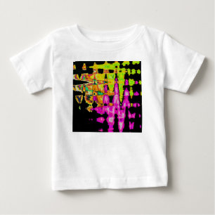 Neon Glitch Abstract Art Poster Print Baby T-Shirt