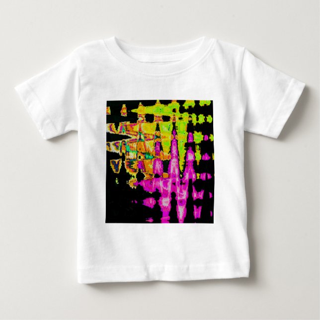Neon Glitch Abstract Art Poster Print Baby T-Shirt (Front)