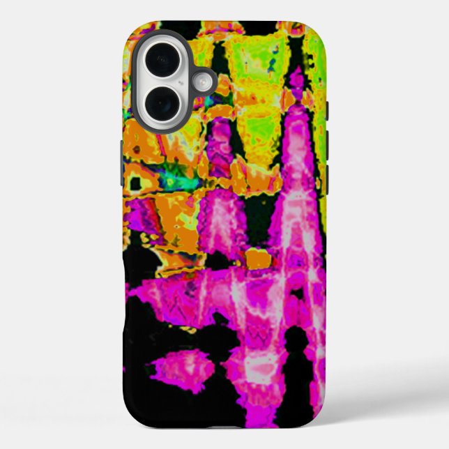 Neon Glitch Abstract Art Poster Print Case-Mate iPhone Case (Back)