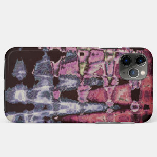 Neon Glitch Abstract Art Poster Print iPhone 11 Pro Max Case