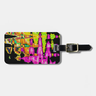 Neon Glitch Abstract Art Poster Print Luggage Tag