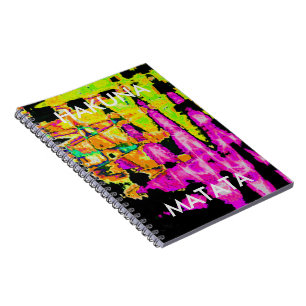 Neon Glitch Abstract Art Poster Print Notebook