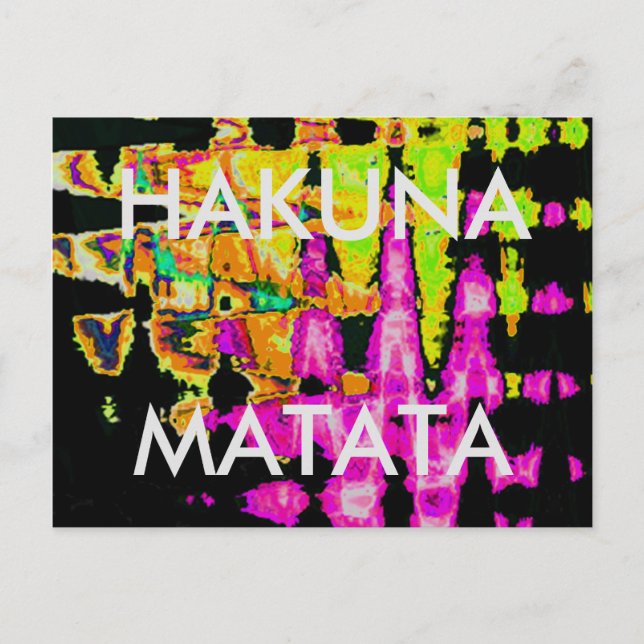 Neon Glitch Abstract Art Poster Print Postcard (Front)