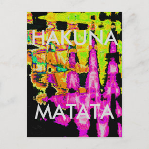 Neon Glitch Abstract Art Poster Print Postcard