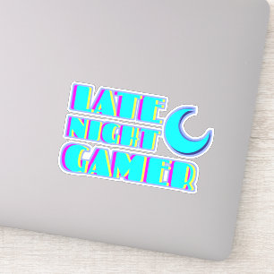 Neon Glitch Gamer Sticker Synthwave PC