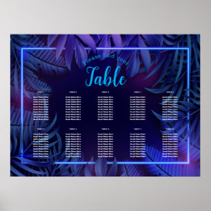 Neon Glow Birthday Downloadable Seating Chart