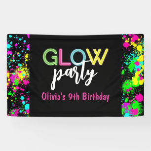 Neon Glow birthday party Banner
