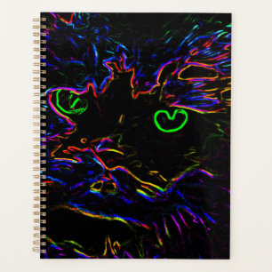 Neon Glow Cat Planner
