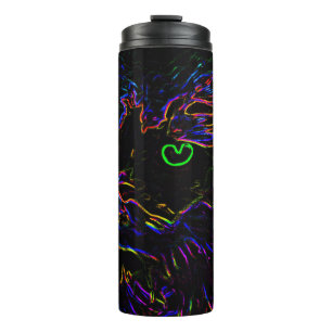 Neon Glow Cat Thermal Tumbler