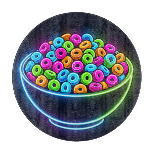 Neon Glow Cereal Bowl Cutting Board