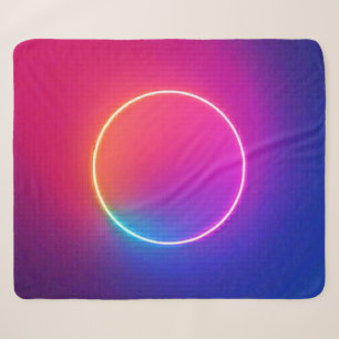 Neon Glow Circle Abstract Art Sherpa Blanket