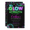 Neon Glow Crazy Girl Party Birthday Invitation