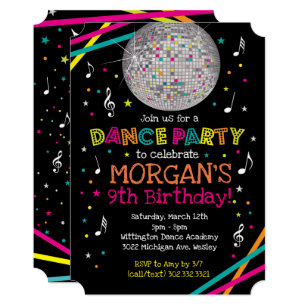 Neon Glow Dance Party Invitation