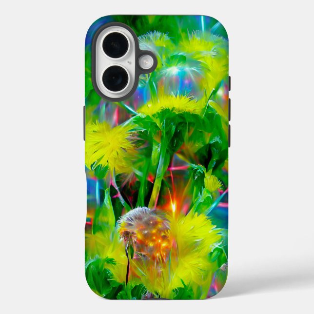Neon Glow Dandelions in Dream Garden Case-Mate iPhone Case (Back)