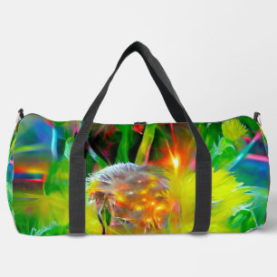Neon Glow Dandelions in Dream Garden Duffle Bag