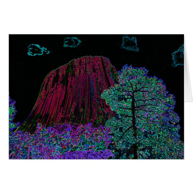 Neon Glow Devils Tower (Front Horizontal)