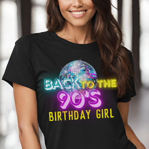 Neon Glow Disco Ball Back to the 90s Retro Party T-Shirt