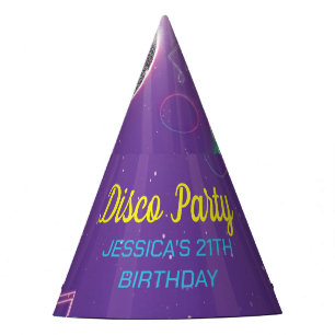 Neon Glow Disco Dance Birthday Party Hat