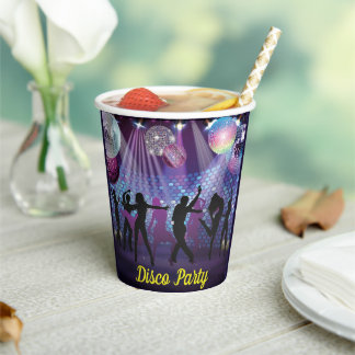 Neon Glow Disco Dance Birthday Party Paper Cups