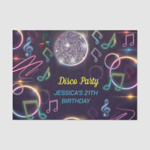 Neon Glow Disco Dance Birthday Party Tissue Paper