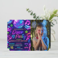 Neon Glow Disco Dance Party Birthday Photo