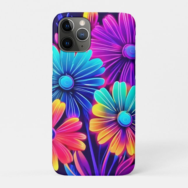 Neon Glow Floral Fantasy Art Case-Mate iPhone Case (Back)