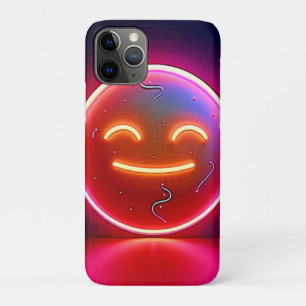 Neon Glow Happy Face Art iPhone 11 Pro Case