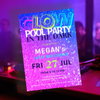 Neon glow in the dark pool birthday party