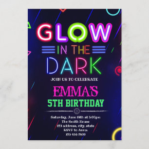 Neon glow invitation