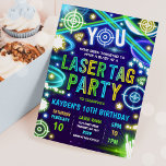 Neon Glow Laser Tag Birthday Party Invitation<br><div class="desc">Neon Glow Laser Tag Birthday Party Invitation</div>