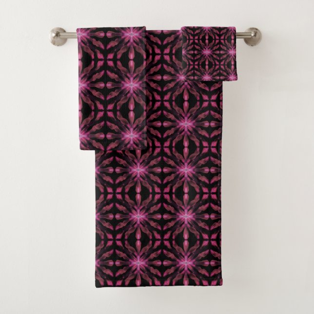 Neon Glow Light Sticks Abstract Pattern Bath Towel Set (Insitu)