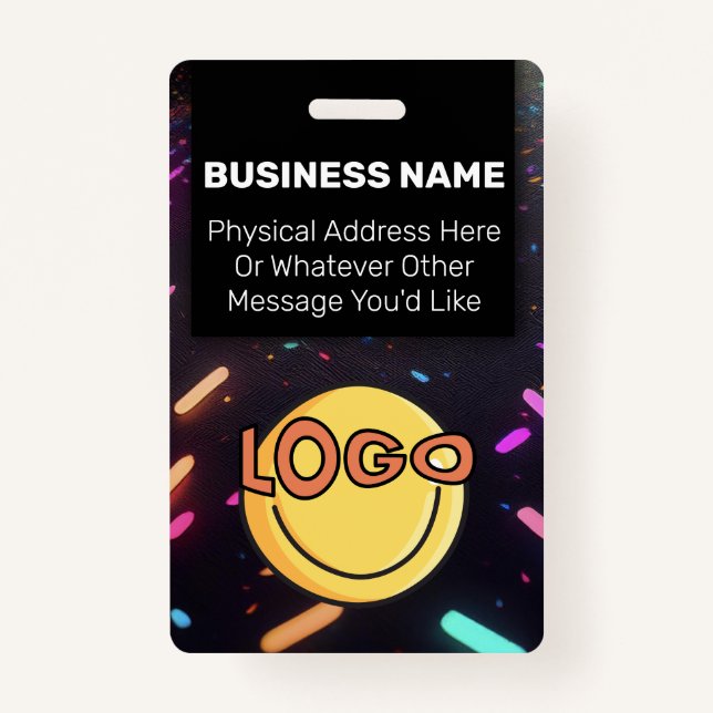 Neon Glow Nightclub ID Concert VIP Event Pass ID Badge (Back)