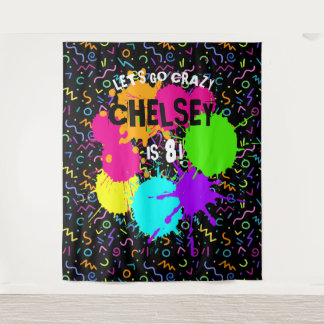 Neon Glow Photo Backdrop, Glow Party Back Drop Tapestry