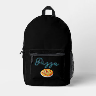 Neon Glow Pizza Party Personalised Printed Backpack