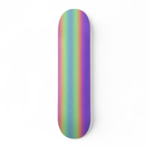Neon Glow Rainbow Stripe Skateboard