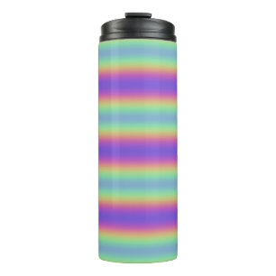 Neon Glow Rainbow Stripe Thermal Tumbler