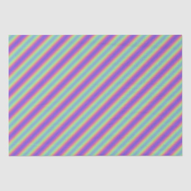 Neon Glow Rainbow Stripe Tissue Paper (Front)