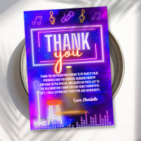 Neon Glow Sign Karaoke Birthday Party Thank You