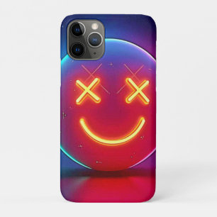 Neon Glow Smiley Face iPhone 11 Pro Case