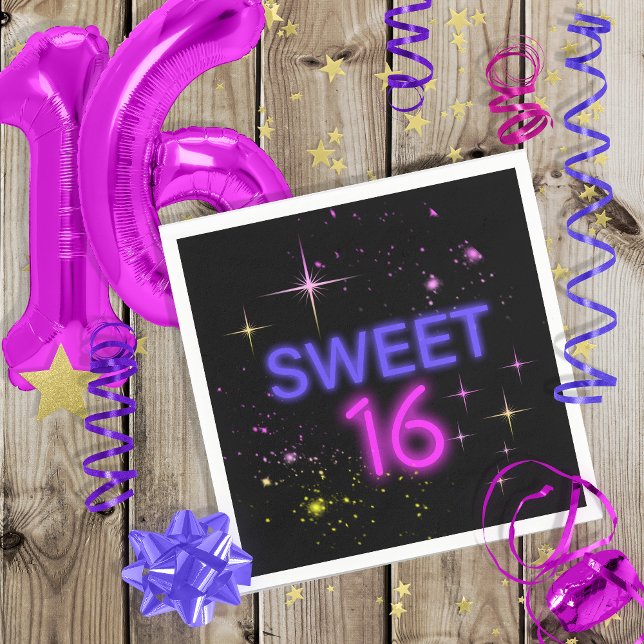 Neon Glow Sweet 16 ID760 Napkin (Creator Uploaded)