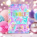 Neon Glow Tie Dye Gymnastics Birthday Party Invitation<br><div class="desc">Neon Glow Tie Dye Gymnastics Birthday Party Invitation</div>