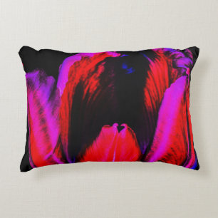 Neon Glow Tulip Decorative Cushion