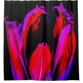Neon Glow Tulip Shower Curtain