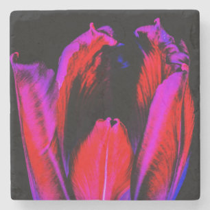Neon Glow Tulip Stone Coaster