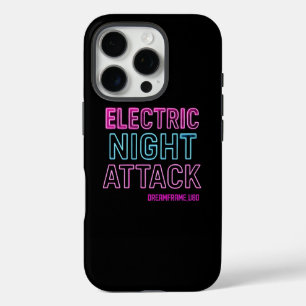 Neon Glow Typography Print Retro Futuristic Room iPhone 16 Pro Case