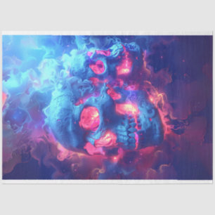 Neon Glowing in Dark Skull Pirate Decoupage Tissue Paper